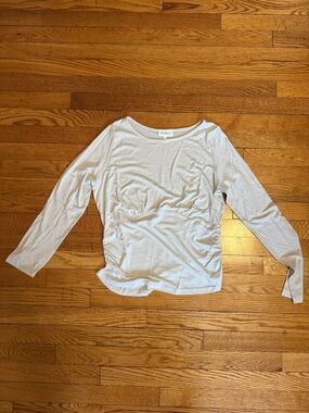 Cream Long Sleeve Gathered Front Tee by böhme